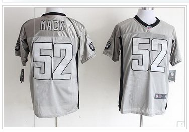 Nike Oakland Raiders #52 Khalil Mack Grey Shadow NFL Elite Jersey