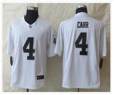 NEW Oakland Raiders #4 Derek Carr White NFL Game Jersey