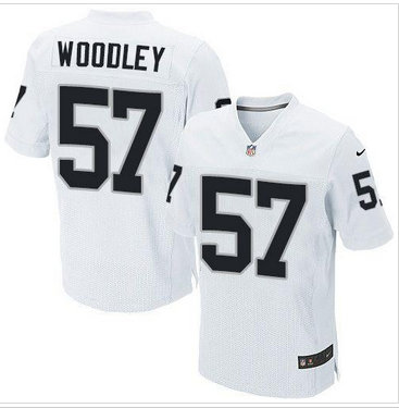 Oakland Raiders #57 LaMarr Woodley White NFL Elite Jersey Oakland Raiders #57 LaMarr Woodley White NFL Elite Jersey