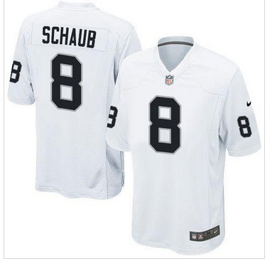 NEW Oakland Raiders #8 Matt Schaub White NFL Game Jersey NEW Oakland Raiders #8 Matt Schaub White NFL Game Jersey