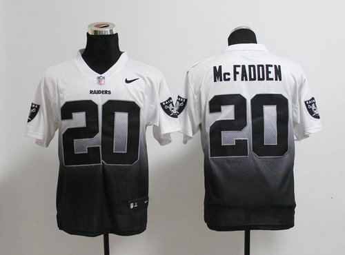 NEW Oakland Raiders 20 Darren McFadden White Black Drift Fashion II Elite NFL Jerseys