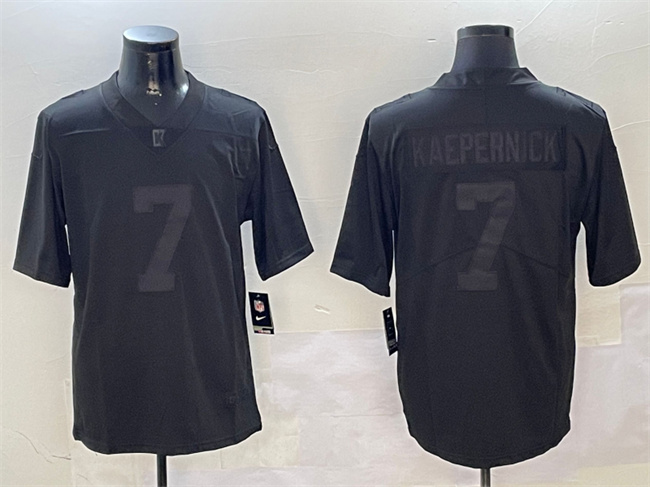 Men's Las Vegas Raiders #7 Colin Kaepernick Black Vapor Limited Stitched Football Jersey