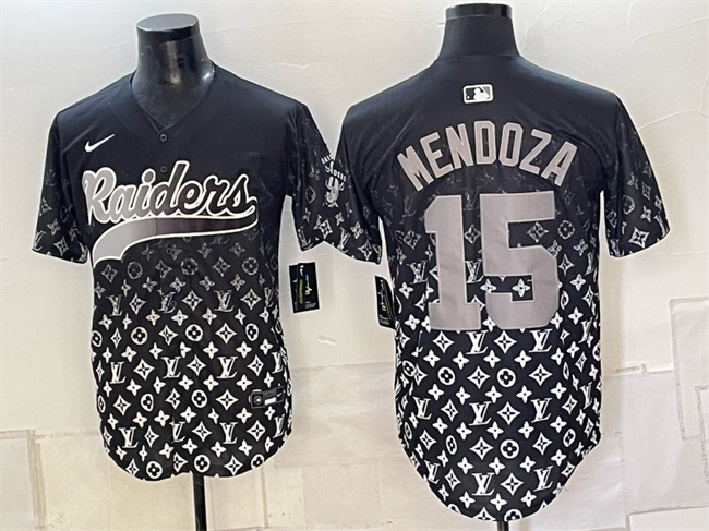 Men's Las Vegas Raiders #15 Fernando Mendoza Black Vapor Limited Stitched Baseball Jersey