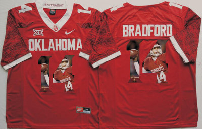 Oklahoma Sooners 14 Sam Bradford Red Portrait Number College Jersey Oklahoma Sooners 14 Sam Bradford Red Portrait Number College Jersey