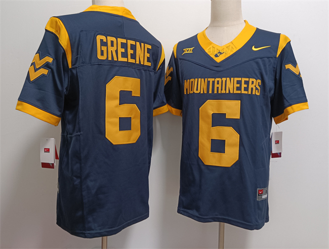 Men's West Virginia Mountaineers #6 Garrett Greene Navy F.U.S.E. Stitched Jersey Men's West Virginia Mountaineers #6 Garrett Greene Navy F.U.S.E. Stitched Jersey