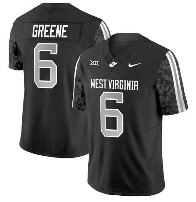 Men's West Virginia Mountaineers #6 Garrett Greene Black F.U.S.E. Stitched Jersey Men's West Virginia Mountaineers #6 Garrett Greene Black F.U.S.E. Stitched Jersey