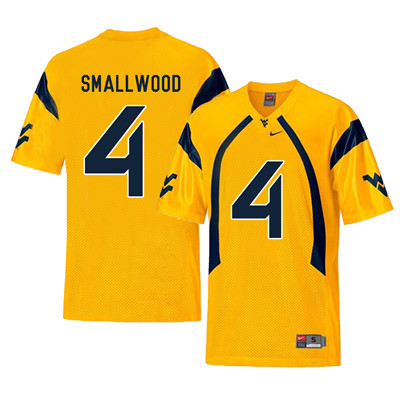 West Virginia Mountaineers 4 Wendell Smallwood Gold College Football Jersey West Virginia Mountaineers 4 Wendell Smallwood Gold College Football Jersey