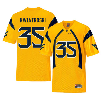 West Virginia Mountaineers 35 Nick Kwiatkoski Gold College Football Jersey West Virginia Mountaineers 35 Nick Kwiatkoski Gold College Football Jersey