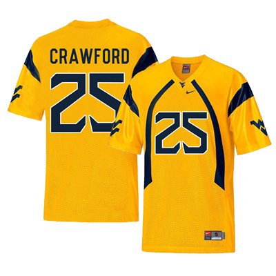 West Virginia Mountaineers 25 Justin Crawford Gold College Football Jersey West Virginia Mountaineers 25 Justin Crawford Gold College Football Jersey