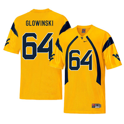 West Virginia Mountaineers 64 Mark Glowinski Gold College Football Jersey West Virginia Mountaineers 64 Mark Glowinski Gold College Football Jersey