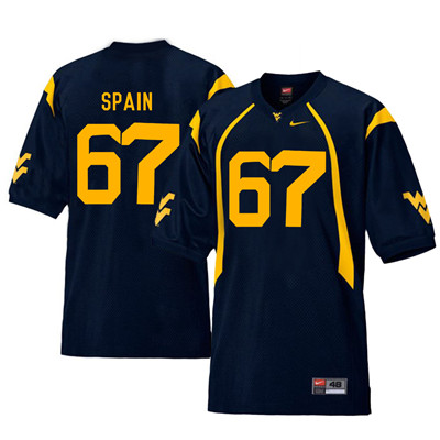 West Virginia Mountaineers 67 Quinton Spain Navy College Football Jersey West Virginia Mountaineers 67 Quinton Spain Navy College Football Jersey