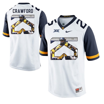 West Virginia Mountaineers White Justin Crawford College Football Portrait Jersey West Virginia Mountaineers White Justin Crawford College Football Portrait Jersey