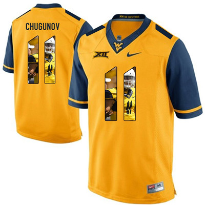 West Virginia Mountaineers Gold Chris Chugunov College Football Portrait Jersey West Virginia Mountaineers Gold Chris Chugunov College Football Portrait Jersey