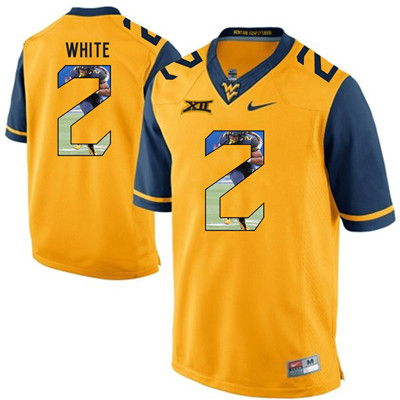 West Virginia Mountaineers Gold Ka'Raun White College Football Portrait Jersey West Virginia Mountaineers Gold Ka'Raun White College Football Portrait Jersey