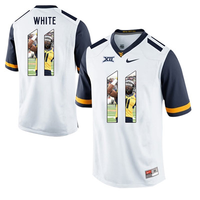 West Virginia Mountaineers White Kevin White College Football Portrait Jersey West Virginia Mountaineers White Kevin White College Football Portrait Jersey
