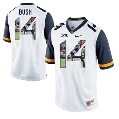 West Virginia Mountaineers White Tevin Bush College Football Portrait Jersey West Virginia Mountaineers White Tevin Bush College Football Portrait Jersey