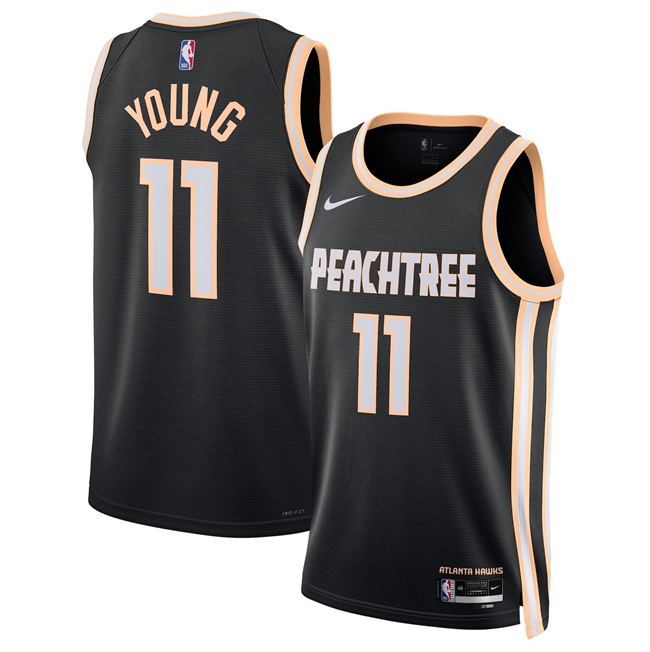 Men's Atlanta Hawks #11 Trae Young Black 2025 26 City Edition Stitched Jersey Men's Atlanta Hawks #11 Trae Young Black 2025 26 City Edition Stitched Jersey