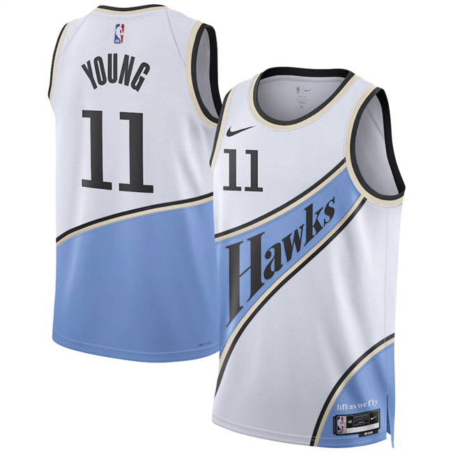 Men's Atlanta Hawks #11 Trae Young White 2024 25 City Edition Stitched Jersey Men's Atlanta Hawks #11 Trae Young White 2024 25 City Edition Stitched Jersey