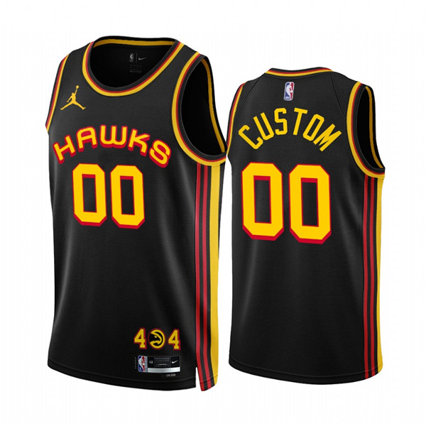 Men's Atlanta Hawks Active Player Custom 2022 23 Black Statement Edition Stitched Jersey Men's Atlanta Hawks Active Player Custom 2022 23 Black Statement Edition Stitched Jersey