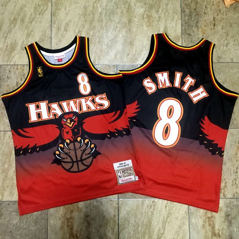 Hawks 8 Steve Smith Red 1996-97 Hardwood Classics Jersey Hawks 8 Steve Smith Red 1996-97 Hardwood Classics Jersey