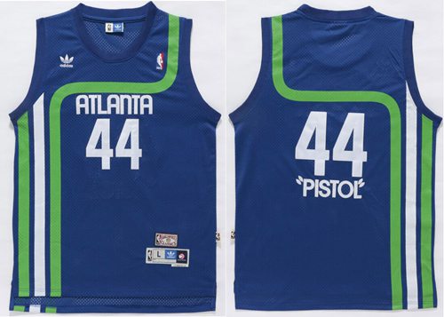 Hawks #44 Pete Maravich Light Blue Pistol Soul Swingman Stitched NBA Jersey Hawks #44 Pete Maravich Light Blue Pistol Soul Swingman Stitched NBA Jersey