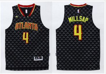 Atlanta Hawks #4 Paul Millsap Black Swingman Stitched NBA Jersey Atlanta Hawks #4 Paul Millsap Black Swingman Stitched NBA Jersey