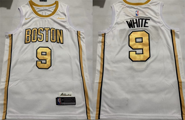 Men's Boston Celtics #9 Derrick White White 2025-26 City Edition Stitched Basketball Jersey Men's Boston Celtics #9 Derrick White White 2025-26 City Edition Stitched Basketball Jersey