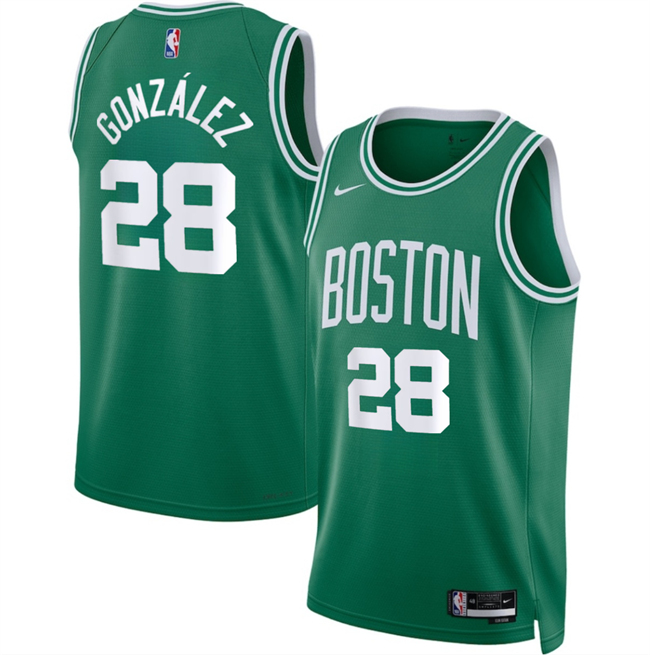 Men's Boston Celtics #28 Hugo González Kelly Green 2024 Draft Icon Edition Stitched Basketball Jersey Men's Boston Celtics #28 Hugo González Kelly Green 2024 Draft Icon Edition Stitched Basketball Jersey