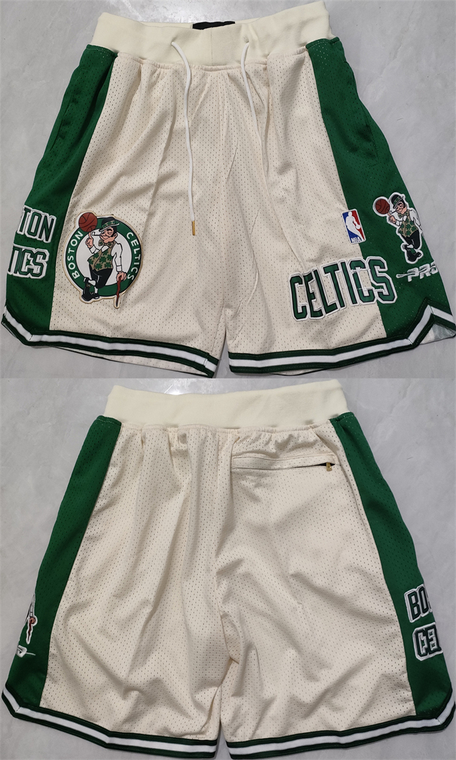 Men's Boston Celtics White Green Shorts (Run Small) Men's Boston Celtics White Green Shorts (Run Small)