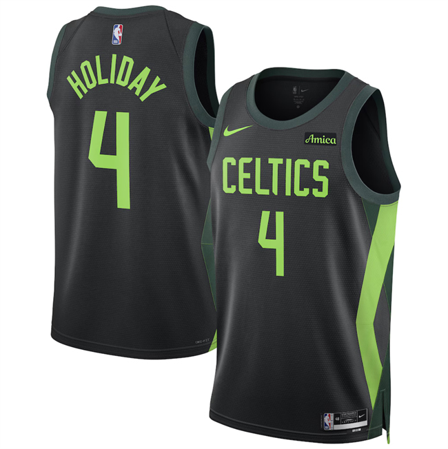Men's Boston Celtics #4 Jrue Holiday Black 2024 25 City Edition Stitched Basketball Jersey Men's Boston Celtics #4 Jrue Holiday Black 2024 25 City Edition Stitched Basketball Jersey
