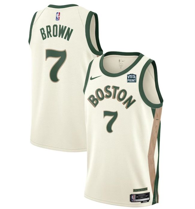 Men's Boston Celtics #7 Jaylen Brown White 2023-24 City Edition Stitched Basketball Jersey Men's Boston Celtics #7 Jaylen Brown White 2023-24 City Edition Stitched Basketball Jersey