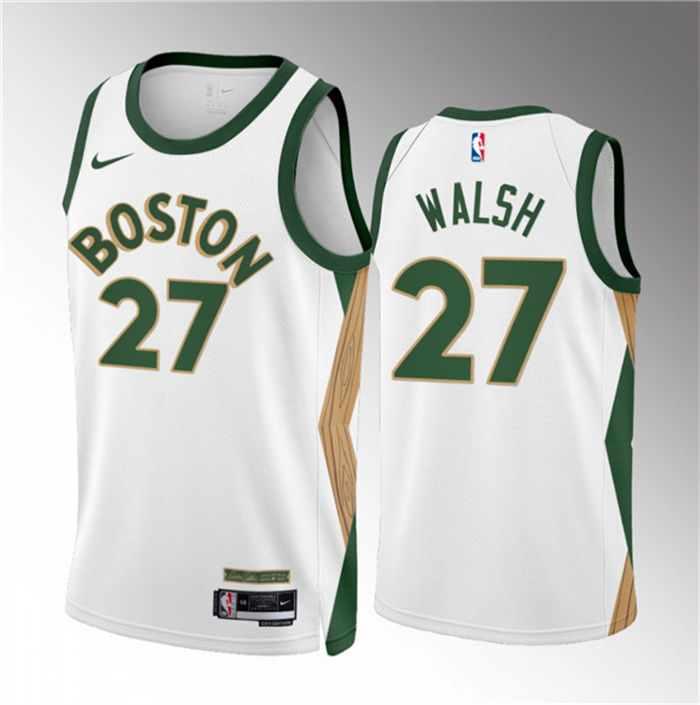 Men's Boston Celtics #27 Jordan Walsh White 2023 24 City Edition Stitched Basketball Jersey Men's Boston Celtics #27 Jordan Walsh White 2023 24 City Edition Stitched Basketball Jersey