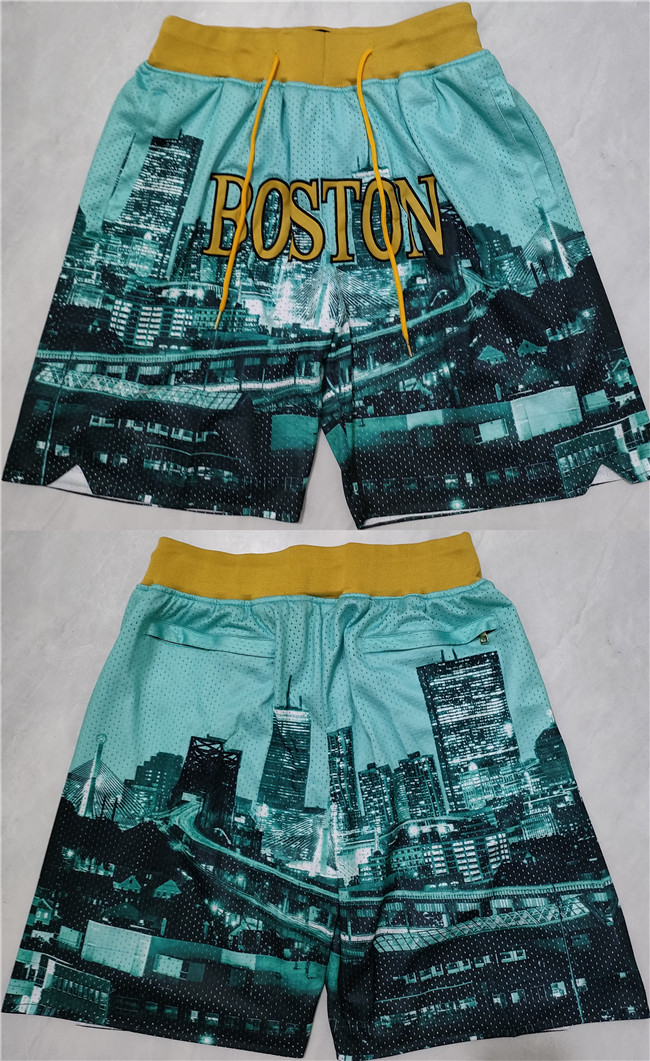 Men's Boston Celtics Aqua Black Shorts (Run Small) Men's Boston Celtics Aqua Black Shorts (Run Small)