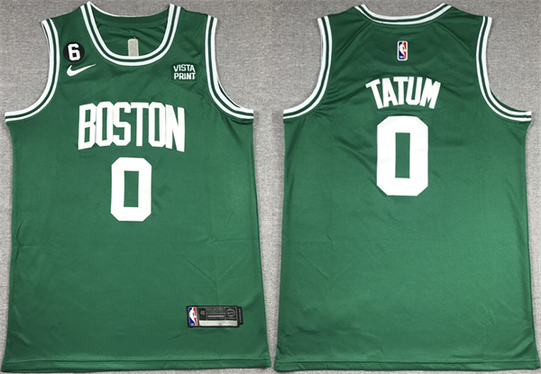 Men's Boston Celtics #0 Jayson Tatum Green No.6 Patch Stitched Basketball Jersey Men's Boston Celtics #0 Jayson Tatum Green No.6 Patch Stitched Basketball Jersey