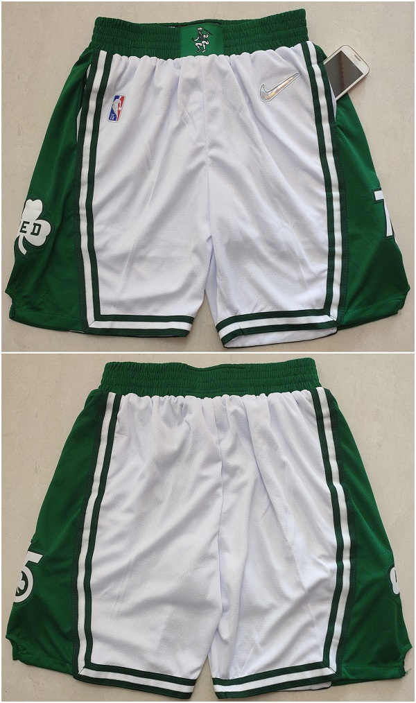Men's Boston Celtics White 75th Anniversary Shorts (Run Small) Men's Boston Celtics White 75th Anniversary Shorts (Run Small)