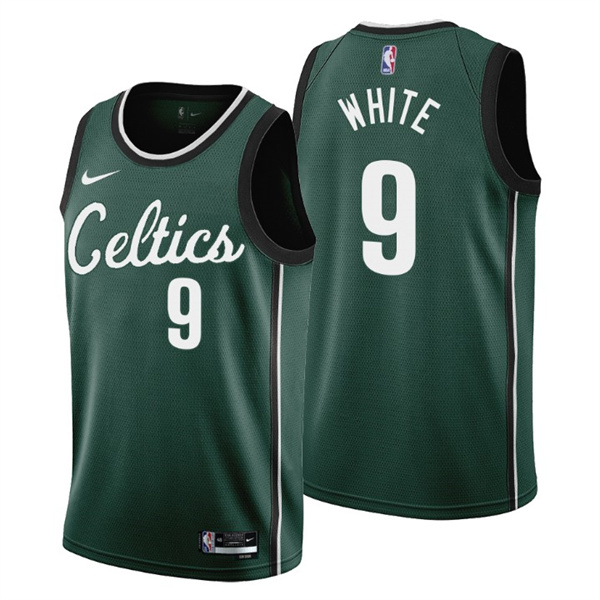 Men's Boston Celtics #9 Derrick White 2022 23 Green City Edition Stitched Jersey Men's Boston Celtics #9 Derrick White 2022 23 Green City Edition Stitched Jersey