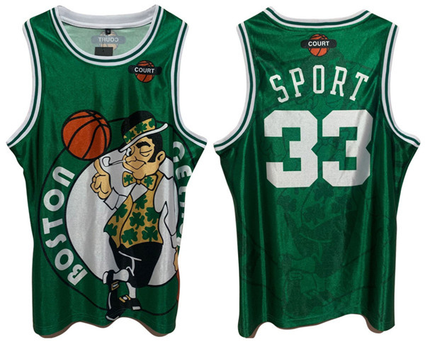 Men's Boston Celtics #33 Larry Bird Green Print Basketball Jersey Men's Boston Celtics #33 Larry Bird Green Print Basketball Jersey