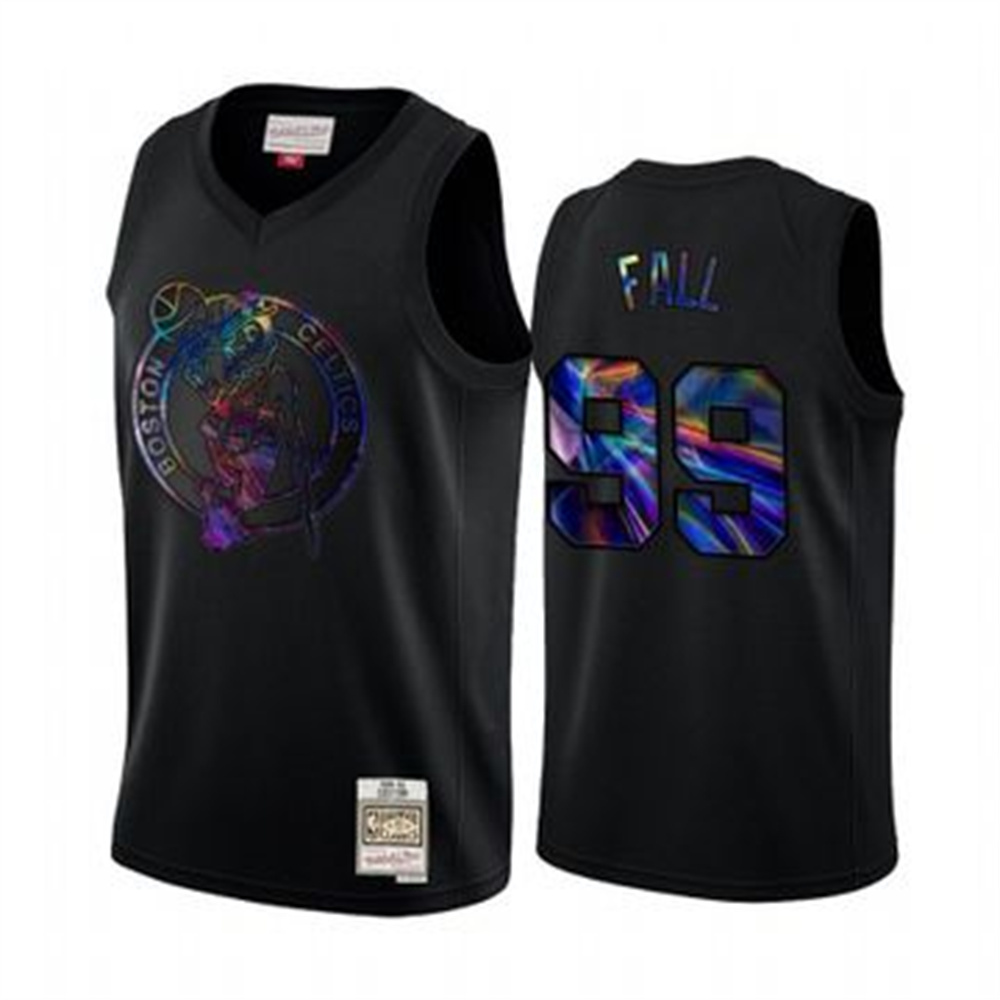 Mitchell and Ness Celtics #99 Tacko Fall Men's Iridescent HWC Limited NBA Jersey - Black Mitchell and Ness Celtics #99 Tacko Fall Men's Iridescent HWC Limited NBA Jersey - Black