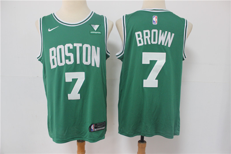 Men's Boston Celtics #7 Jaylen Brown Green 2021 Nike Swingman Stitched NBA Jersey With NEW Sponsor Logo Men's Boston Celtics #7 Jaylen Brown Green 2021 Nike Swingman Stitched NBA Jersey With NEW Sponsor Logo