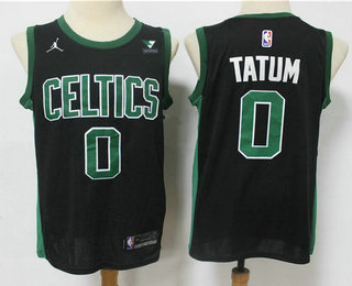 Men's Boston Celtics #0 Jayson Tatum Black 2021 Brand Jordan Swingman Stitched NBA Jersey With NEW Sponsor Logo Men's Boston Celtics #0 Jayson Tatum Black 2021 Brand Jordan Swingman Stitched NBA Jersey With NEW Sponsor Logo