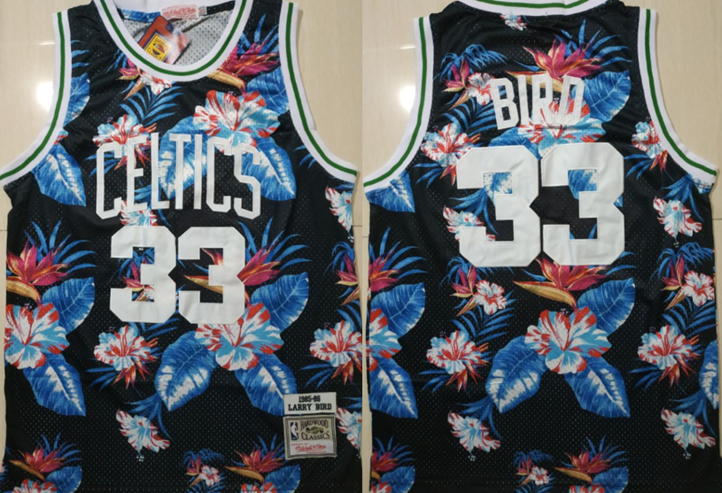 Celtics Bape 33 Larry Bird Black 1985-86 Hardwood Classics Floral Fashion Swingman Jersey Celtics Bape 33 Larry Bird Black 1985-86 Hardwood Classics Floral Fashion Swingman Jersey