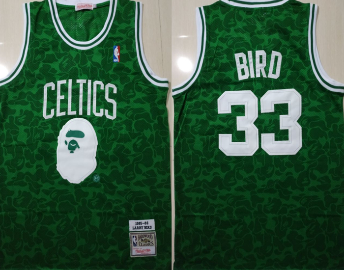 Celtics Bape 33 Larry Bird Green 1985-86 Hardwood Classics Jersey Celtics Bape 33 Larry Bird Green 1985-86 Hardwood Classics Jersey