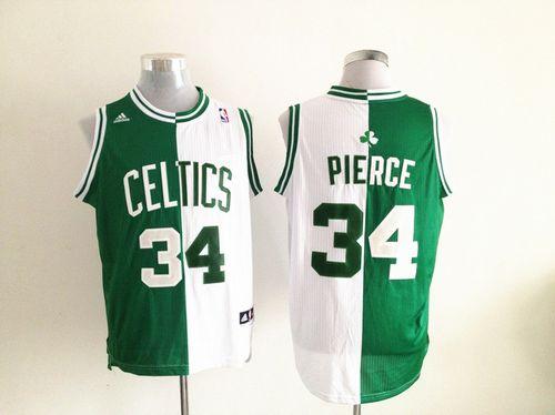 Celtics #34 Paul Pierce Green White Split Fashion Stitched NBA Jersey Celtics #34 Paul Pierce Green White Split Fashion Stitched NBA Jersey