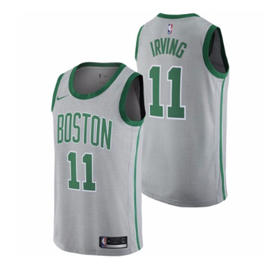 Nike Celtics #11 Kyrie Irving Gray City Edition Swingman Jersey
