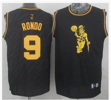 Boston Celtics #9 Rajon Rondo Black Precious Metals Fashion Stitched NBA Jersey