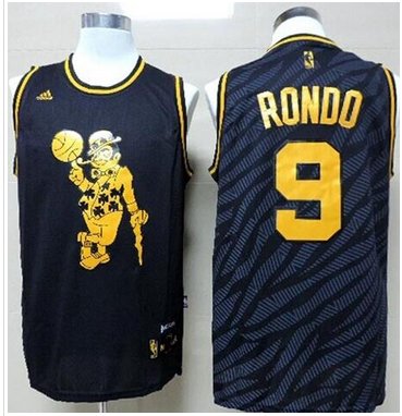 Boston Celtics #9 Rajon Rondo Black Precious Metals Fashion NBA Jersey