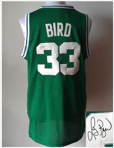 Boston Celtics Revolution 30 Autographed #33 Larry Bird Green Stitched NBA Jersey