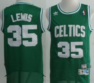 Boston Celtics #35 Reggie Lewis Green Throwback M&N NBA Jerseys