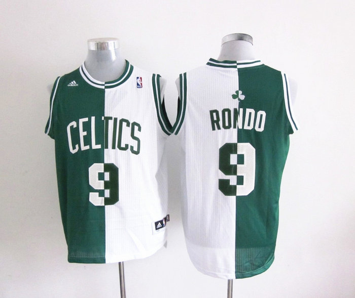 NBA Boston Celtics 9 Rajon Rondo Split Jerseys NBA Boston Celtics 9 Rajon Rondo Split Jerseys