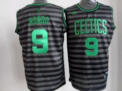 nba boston celtics #9 rondo grey(black strip) nba boston celtics #9 rondo grey(black strip)